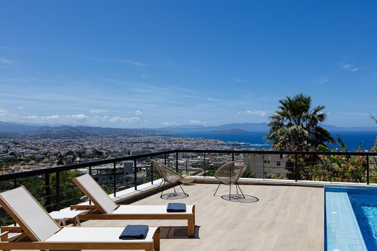 View - Heated Pool & Gym - Majestic Views - 5 Min Drive From Center Pousada Chrissi Akti Chania