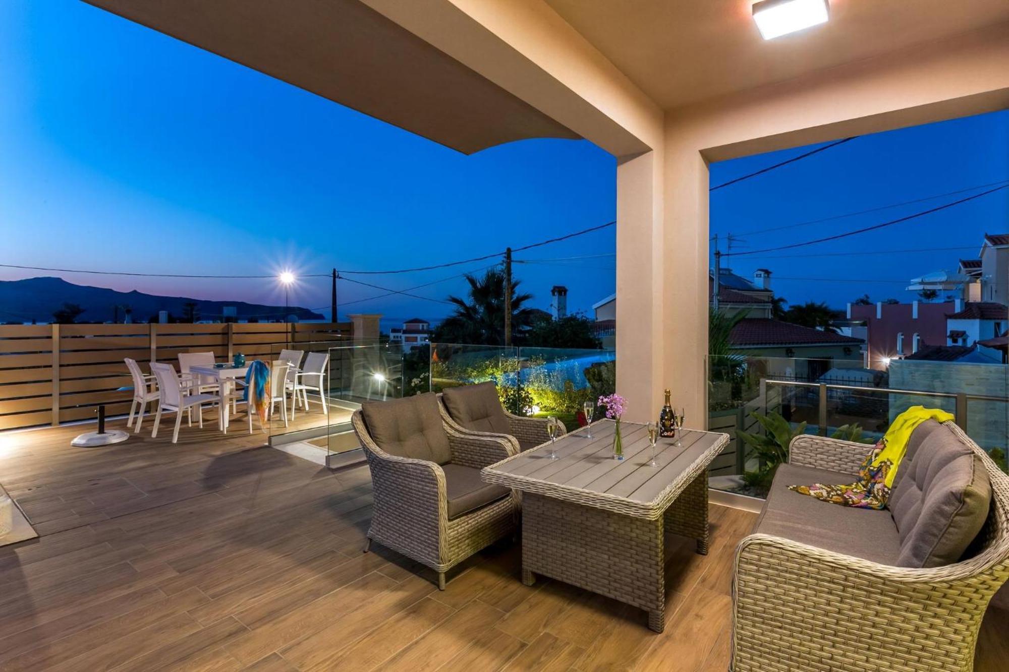 Luxury Crete Marina Mare 3 Bedroom Private Pool Sauna Chania Pousada Chrissi Akti Chania