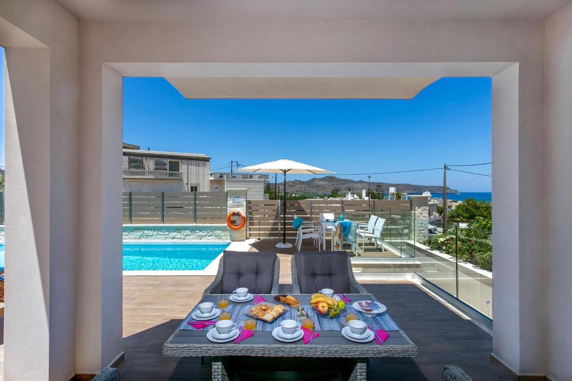 Luxury Crete Marina Mare 3 Bedroom Private Pool Sauna Chania Pousada Chrissi Akti Chania