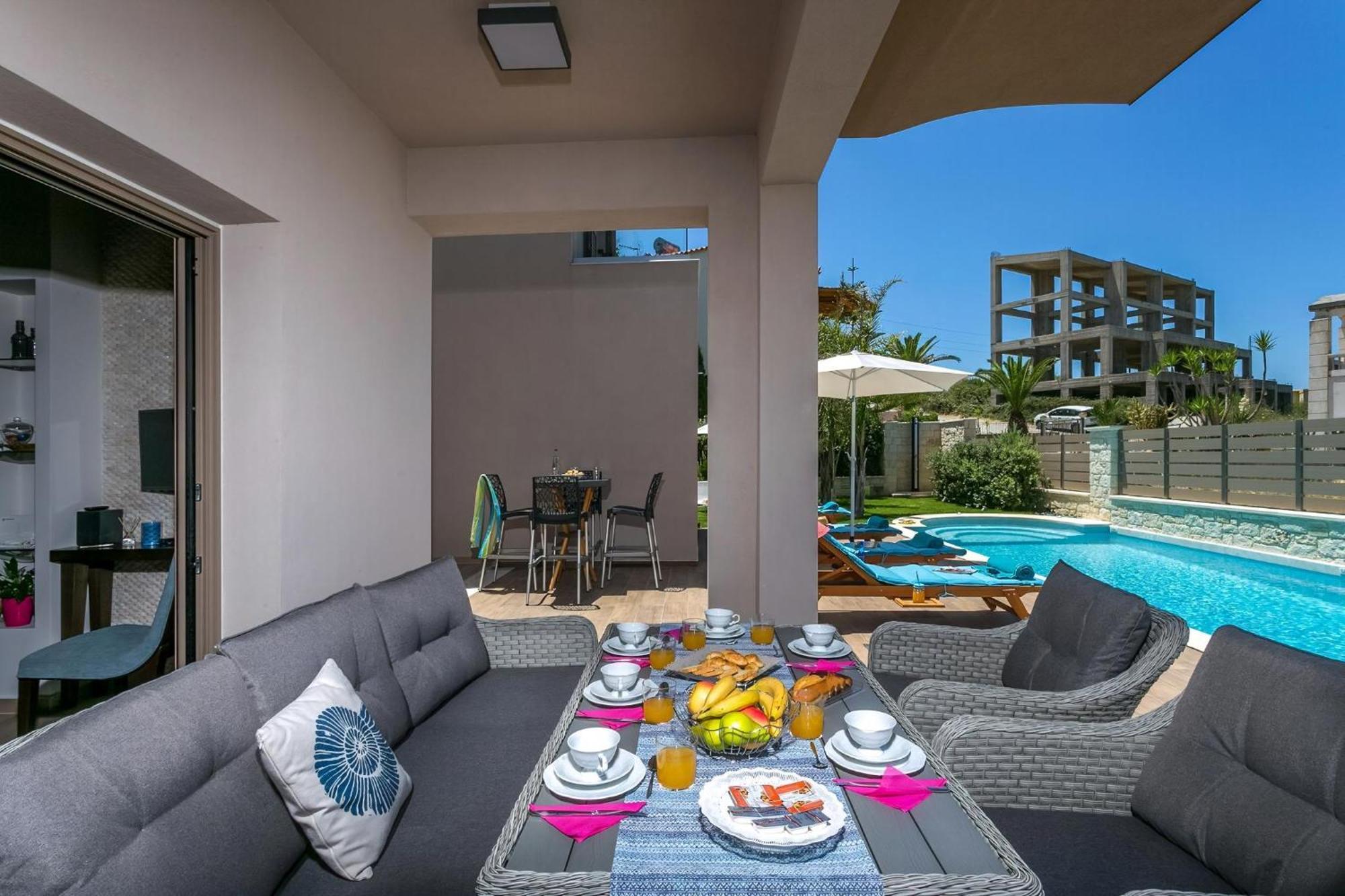 Villa Luxury Crete Marina Mare 3 Bedroom Private Pool Sauna Chania *