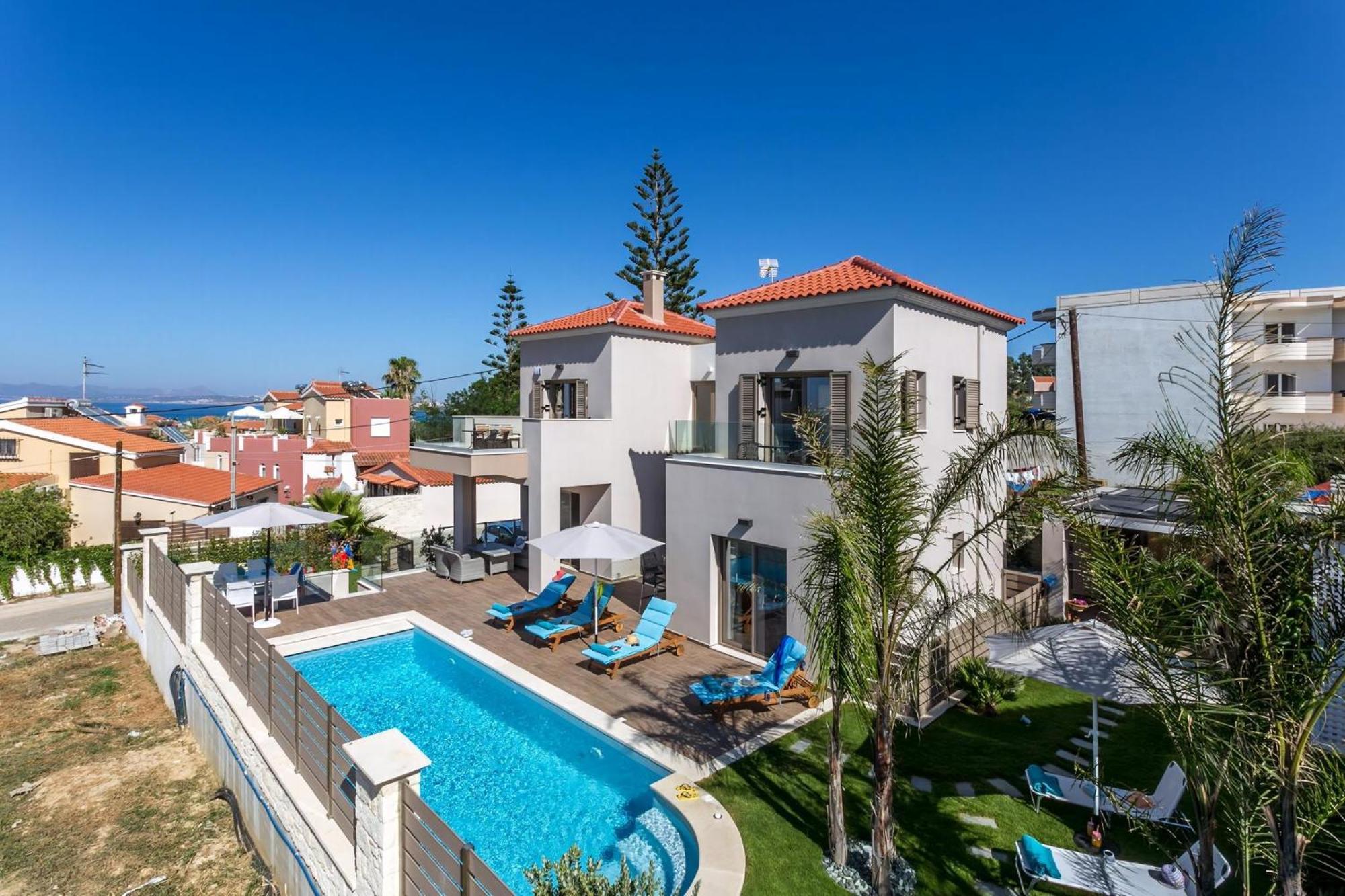 Villa Luxury Crete Marina Mare 3 Bedroom Private Pool Sauna Chania