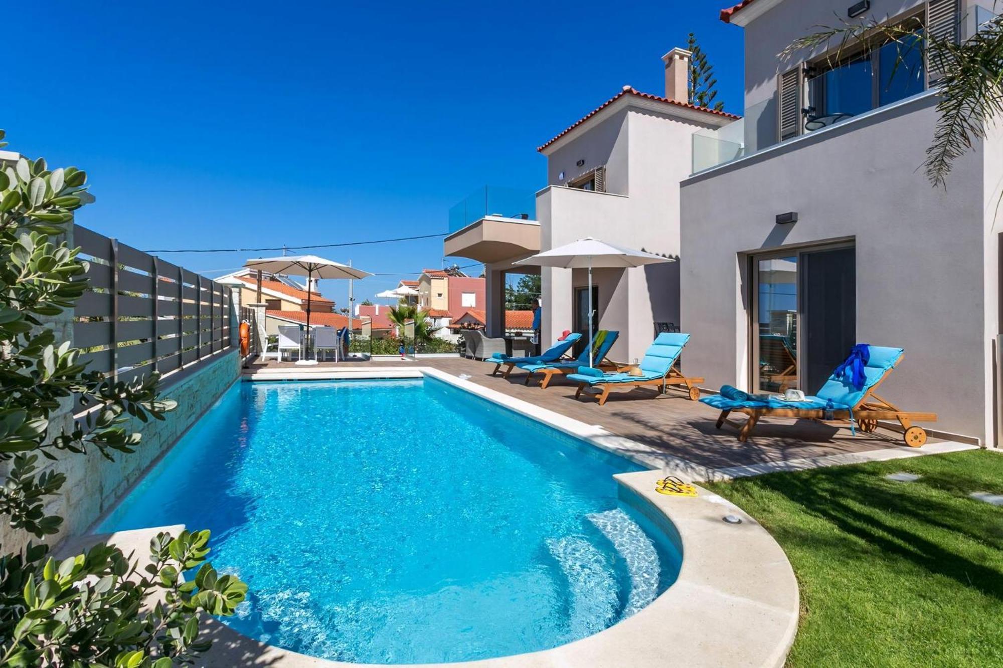 Luxury Crete Marina Mare 3 Bedroom Private Pool Sauna Chania Villa